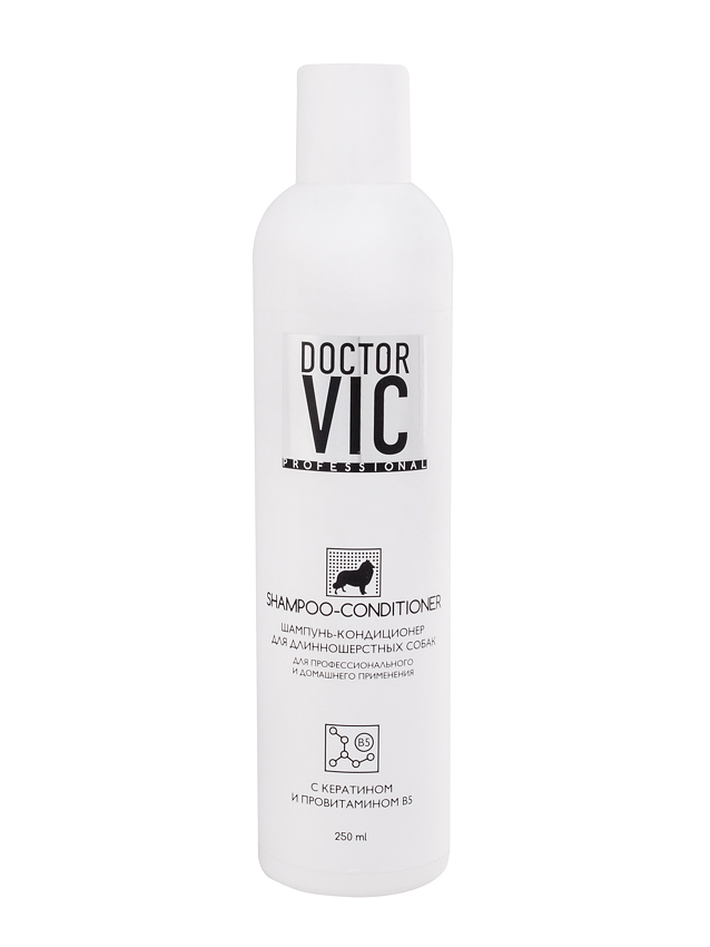 Шампунь-кондиционер Doctor VIC с кератином и провитамином B5 для длинношерстных собак