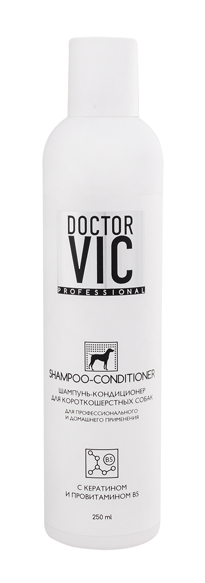 Шампунь-кондиционер Doctor VIC с кератином и провитамином B5 для короткошерстных собак